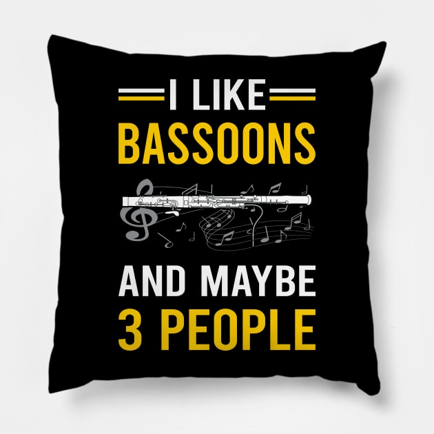 3 People Bassoon Bassoonist Pillow by Good Day