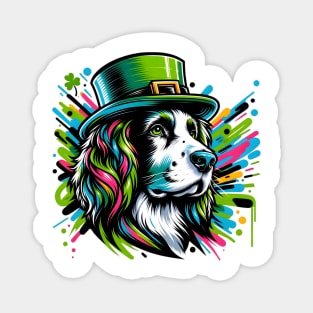 English Springer Spaniel Celebrates St Patrick's Day Joyfully Magnet