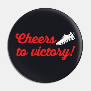 Cheers to Victory Marathon Runner Gift Pin