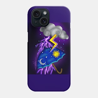 Umbrella in a storm Phone Case