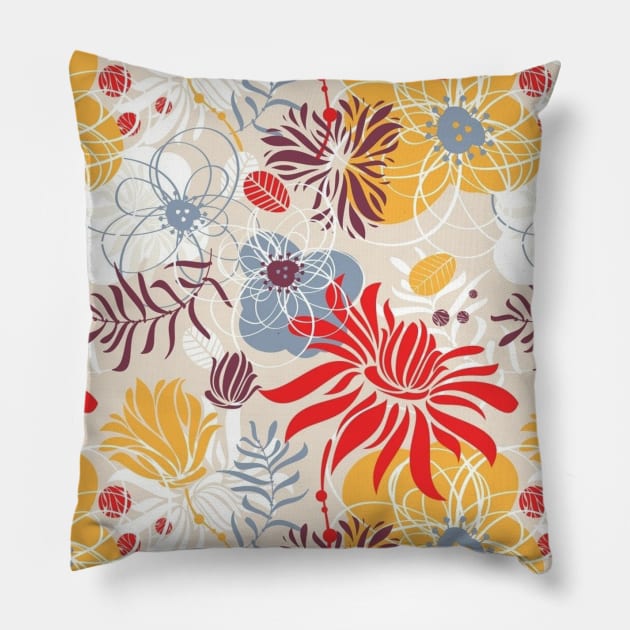 Flowers pattern face mask Pillow by opippi