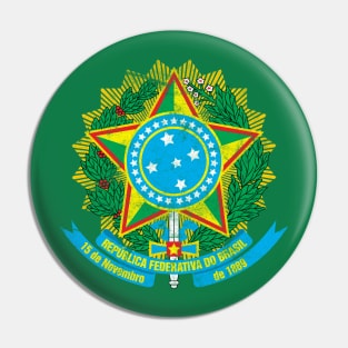 Brazil / Vintage Look Faded Flag Design Pin