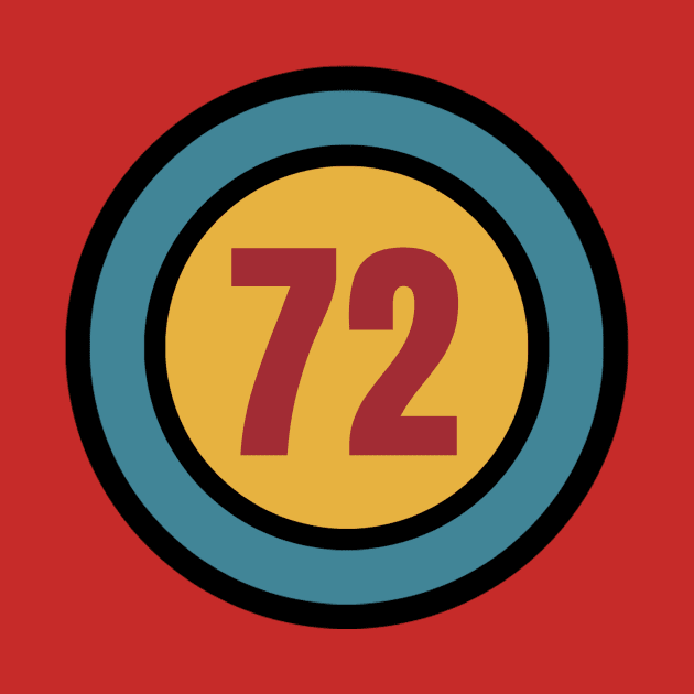 The Number 72 - seventy two - seventy second - 72nd by Siren Seventy One