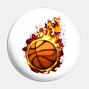 fire ball basketball Pin