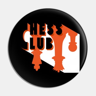 Chess Club Logo Orange and Black Pin