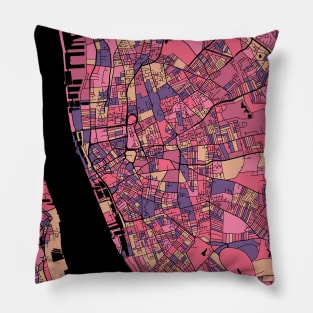 Liverpool Map Pattern in Purple & Pink Pillow