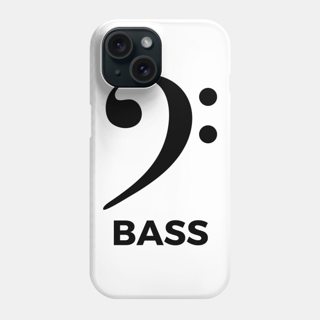 Bass Clef - Text On Bottom Phone Case by Double E Design