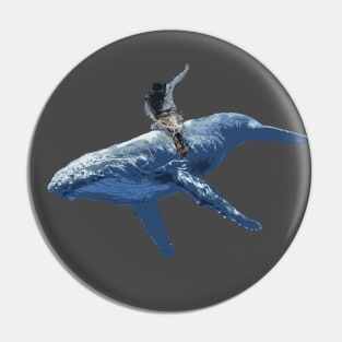 Whale Riding Pin