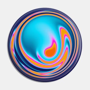 Abstract Orange, Pink and Blue Sphere Pin