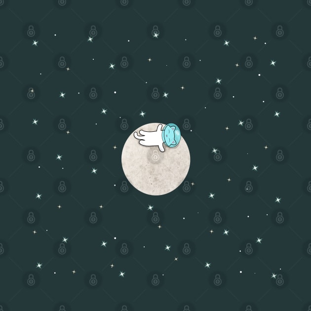 Cute cat sleeping on a moon by Purrfect