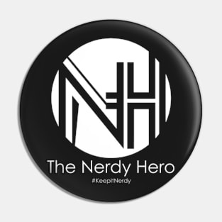 Nerdy Hero Logo (White) Pin