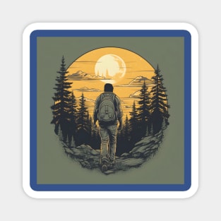 Backpacking Hiking Wanderlust Magnet