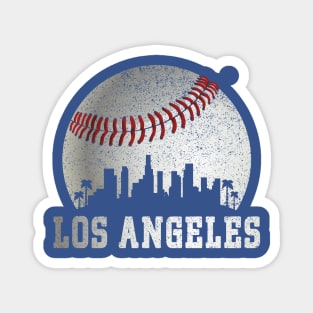 Los Angeles LA City Skyline Baseball Vintage Dodger Gameday Magnet