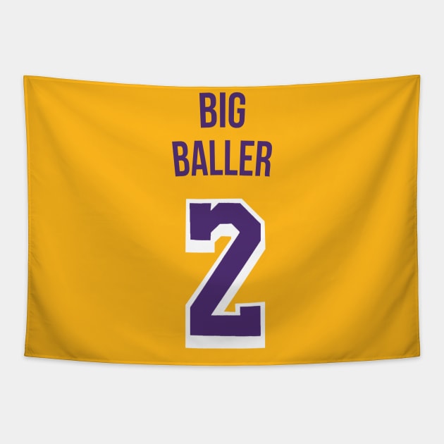 Lonzo Ball 'Big Baller' Nickname Jersey - Los Angeles Lakers Tapestry by xavierjfong