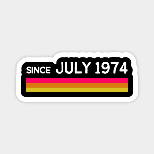 Vintage July 1974 50th Birthday Magnet