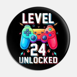 Level 24  Video Game 24th Birthday Pin