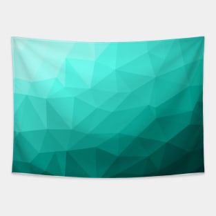 Aqua Turquoise Gradient Geometric Mesh Pattern Tapestry