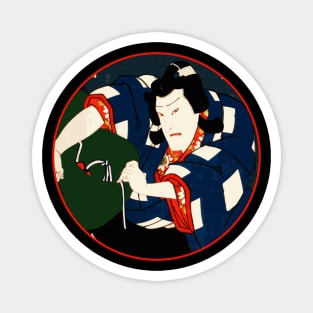 Kabuki Theatre Actor With Green Bag by Toyohara Kunichika #5 Magnet