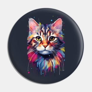 Colorful Cat Head Pin