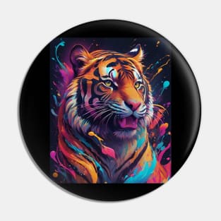 Relaxed Powerful Tiger Cat Pin