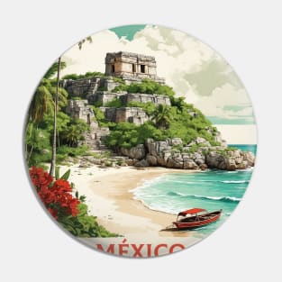 Tulum Quintana Roo Mexico Vintage Tourism Travel Pin