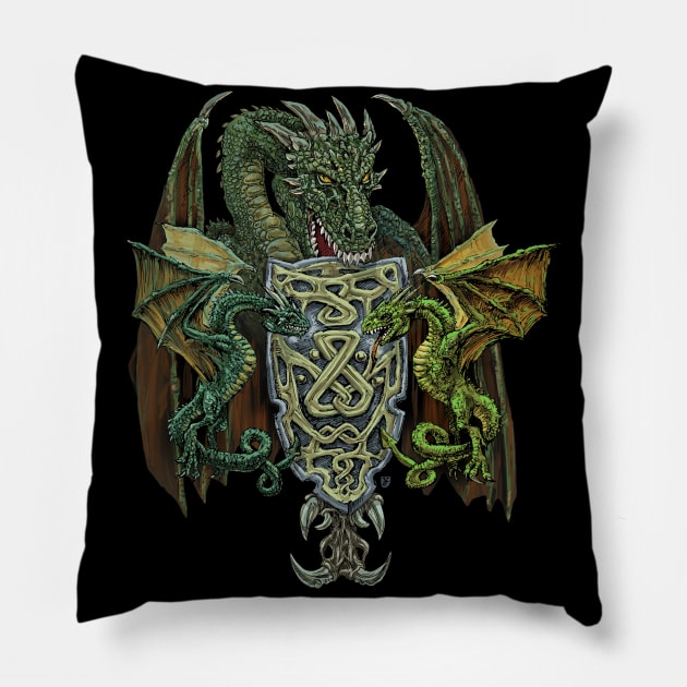 Dragon Crest Pillow by justas_vebra