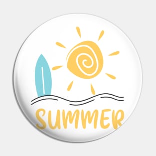 Summer Holidays tshirt and stickers Pin