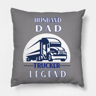 Husband Dad Trucker Legend Pillow