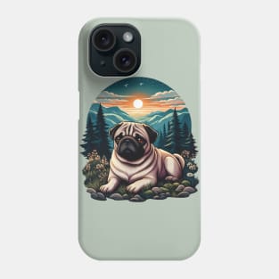 pug dog in the wild during sunset Phone Case