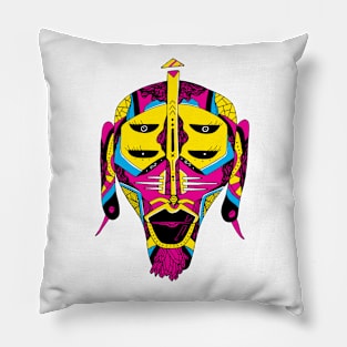 CMYK African Mask No 11 Pillow