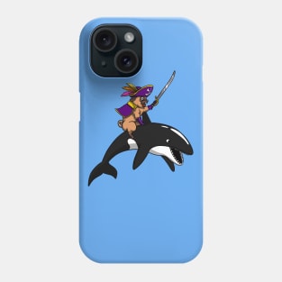 Pug Dog Pirate Riding Orca Whale Phone Case