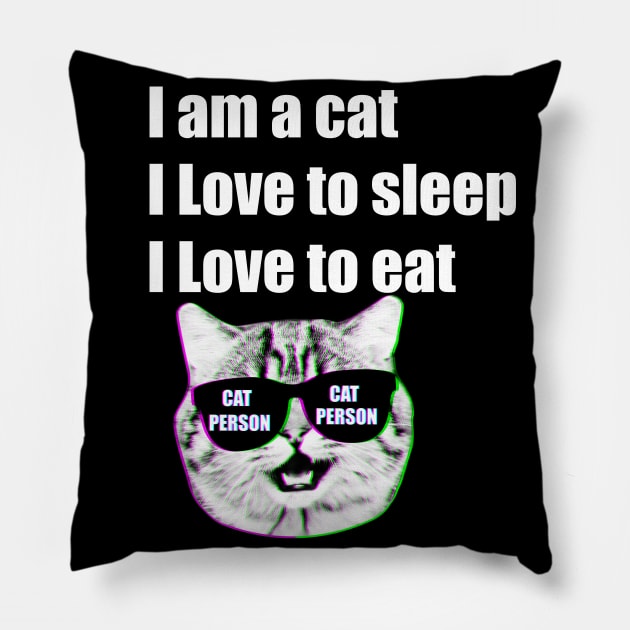 I am a cat Person Pillow by MariaBg