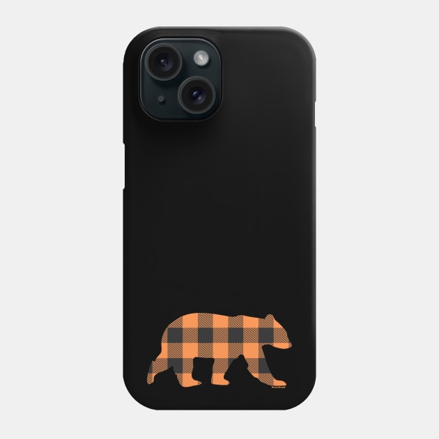 Orange Gay Bear Buffalo Check Plaid Bear | BearlyBrand Phone Case by The Bearly Brand