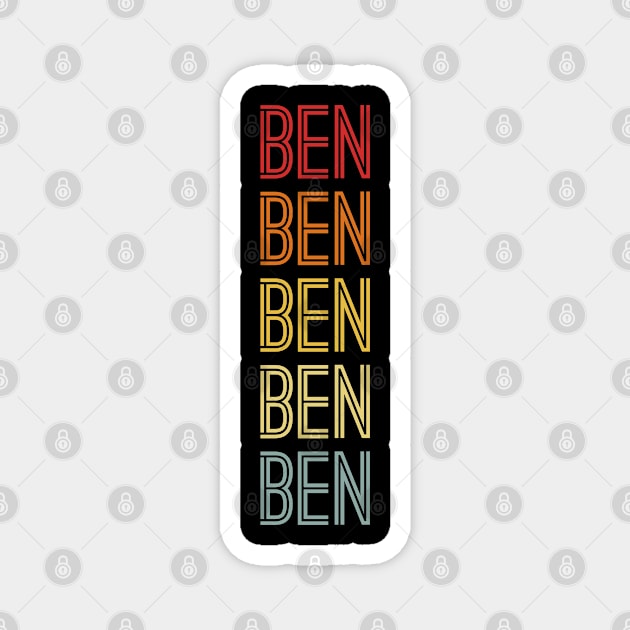 Ben Name Vintage Retro Gift Named Ben Magnet by CoolDesignsDz