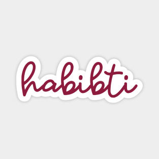 habibti - maroon red Magnet