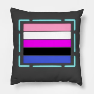 Genderfluid flag - Glowing - wtframe comics Pillow