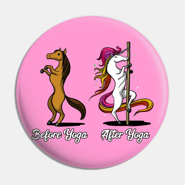 Unicorn Before And After Yoga Pole Dancing Pin by underheaven