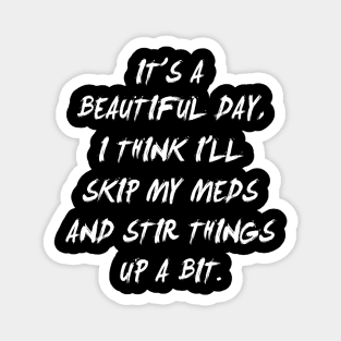 It's A Beautiful Day, I Think I'll Skip My Meds, Funny Magnet