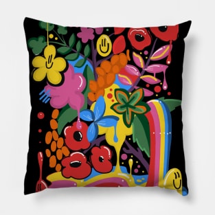 Flowers & Rainbows Pillow