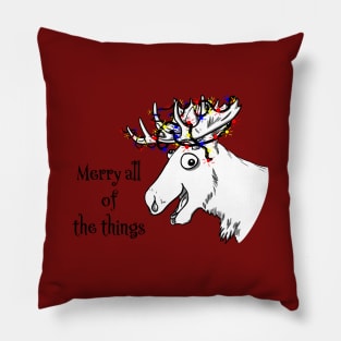 Merry Cheerful Moose Pillow