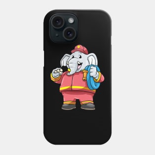 Beautiful elephant as a firefighter with a hose Phone Case