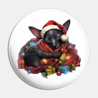 Lazy Oriental Shorthair Cat At Christmas Pin