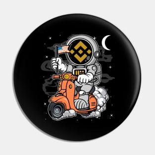 Astronaut Scooter Binance BNB Coin To The Moon Crypto Token Cryptocurrency Blockchain Wallet Birthday Gift For Men Women Kids Pin