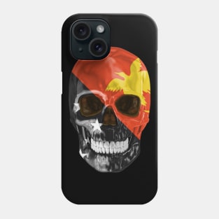 Papua New Guinea Flag Skull - Gift for Papua New Guinean With Roots From Papua New Guinea Phone Case