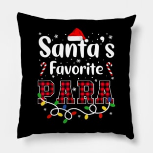 Santa's Favorite Para Christmas Paraprofessional Santa Hat Pillow