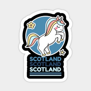 Cute Youthful Scotland Unicorn Rainbow Magnet