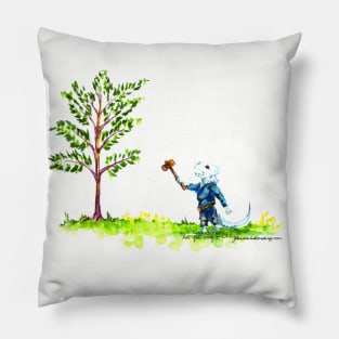 adorable baby dragonborn paladin Pillow