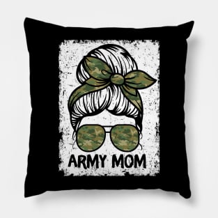 Army Mom Messy Bun Pillow