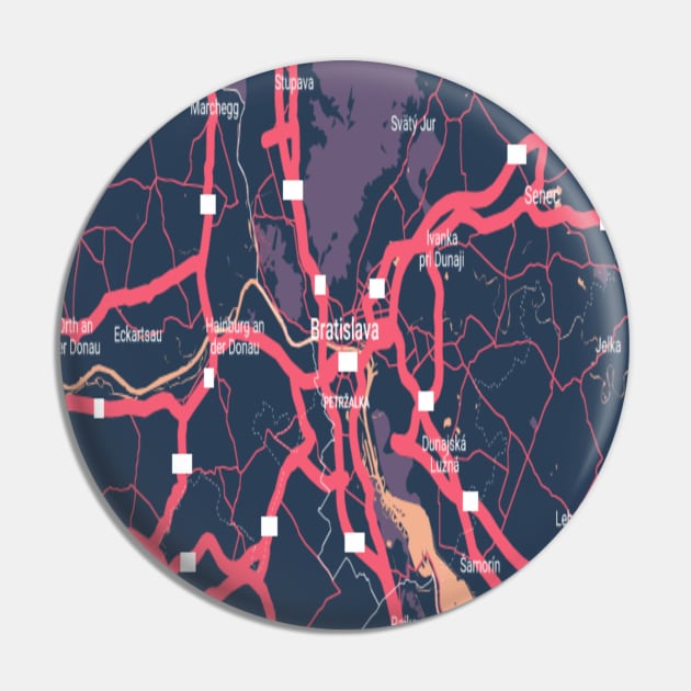 Bratislava colour map Pin by Mapmania
