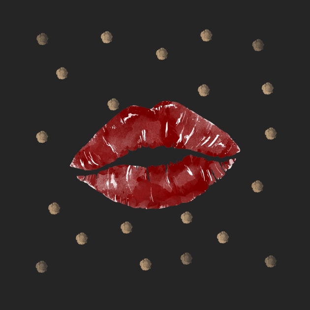 Red and Black Lipstick Stain Pattern by speckled